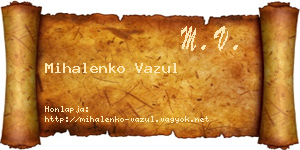 Mihalenko Vazul névjegykártya